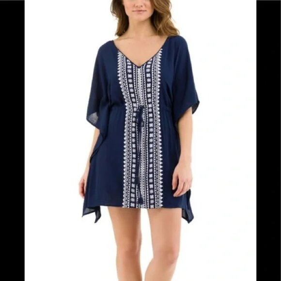 NWOT! GAUZY Boho Hawaiian TROPIC Beach COVER UP - Picture 1 of 4